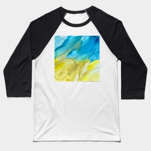 Blue - yellow background, watercolor Baseball T-Shirt